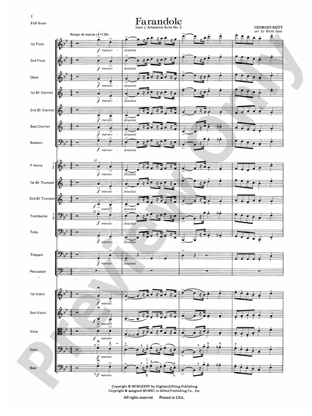 Farandole – Full Orchestra Conductor Score & Parts (Digital Download)