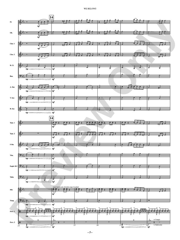 We Belong - Concert Band Conductor Score & Parts(Digital Download)