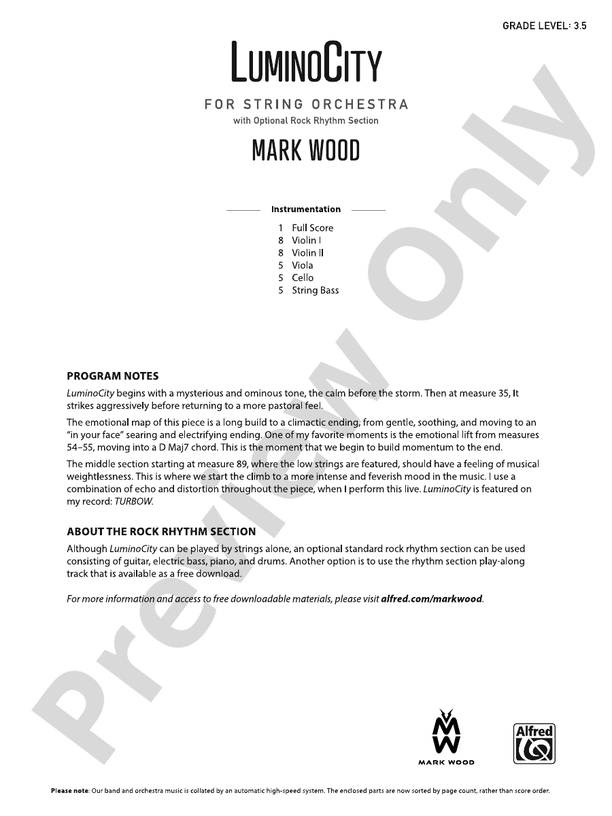 LuminoCity - String Orchestra Conductor Score & Parts (Digital Download)