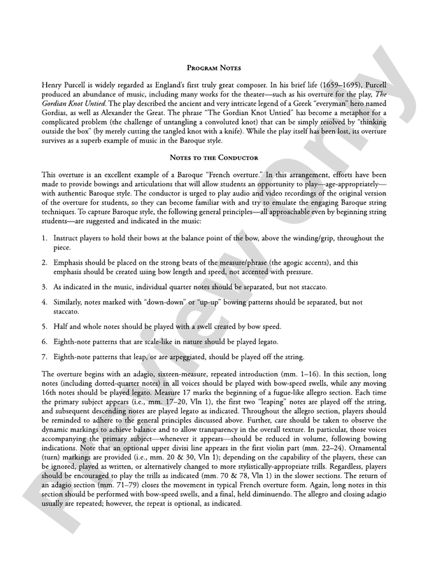 The Gordian Knot Untied – String Orchestra Conductor Score & Parts (Digital Download)