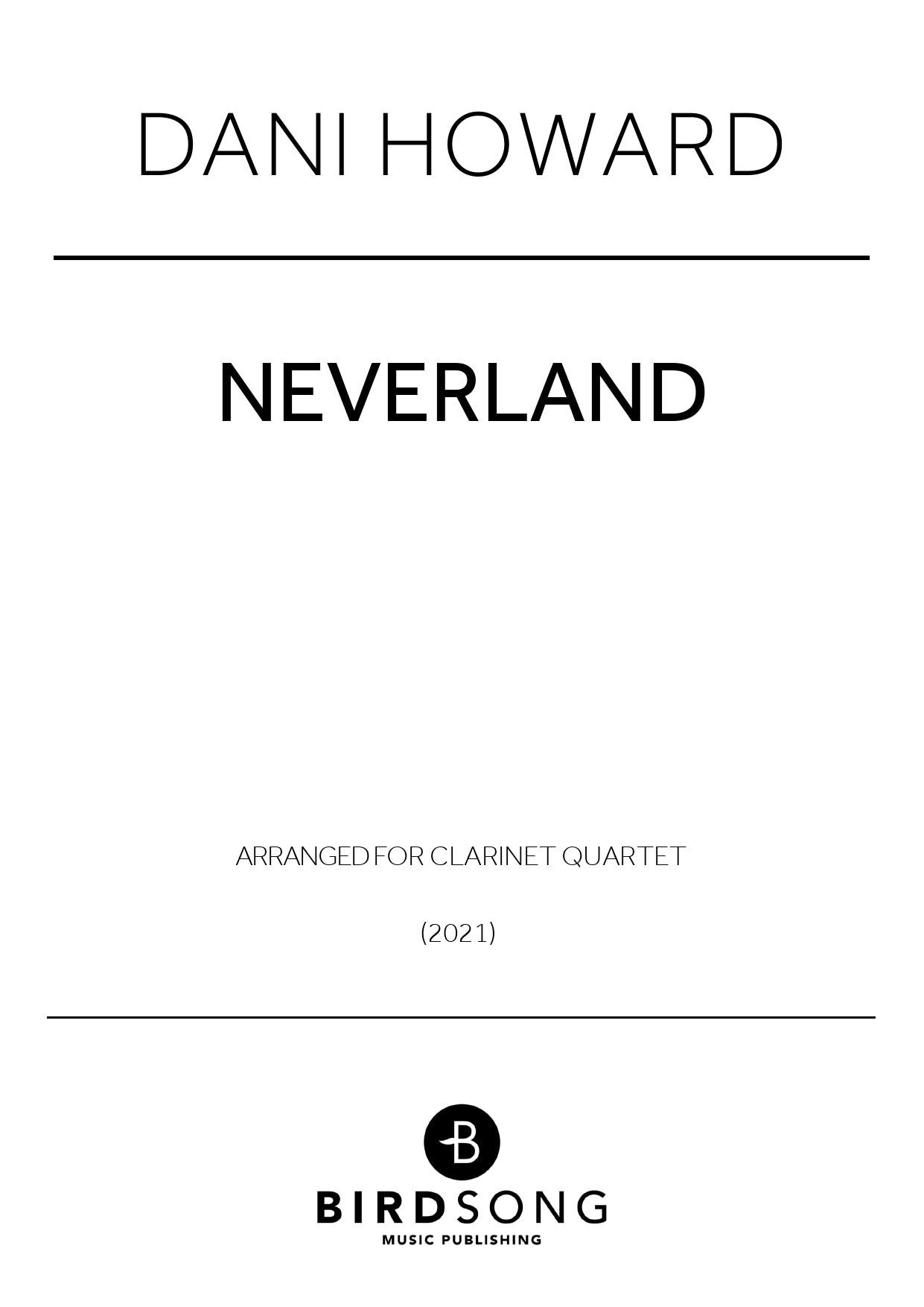Neverland - Clarinet Quartet (Digital Download)