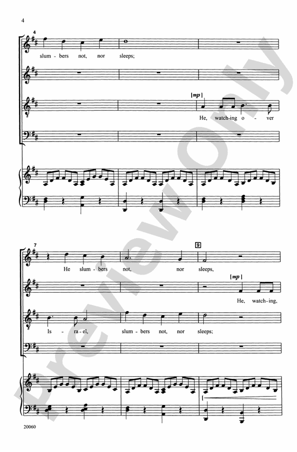 He, Watching Over Israel from Elijah – SATB Choral Octavo (Digital Download)