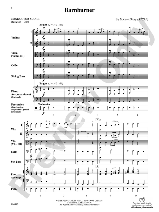 Barnburner - String Orchestra Conductor Score & Parts (Digital Download)