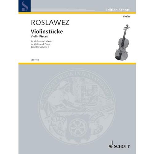 Roslawez - Violin Pieces Volume 2 - Violin/Piano Accompaniment Schott VLB162