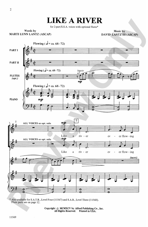 Like a River – 2-Part/SSA Choral Octavo (Digital Download)