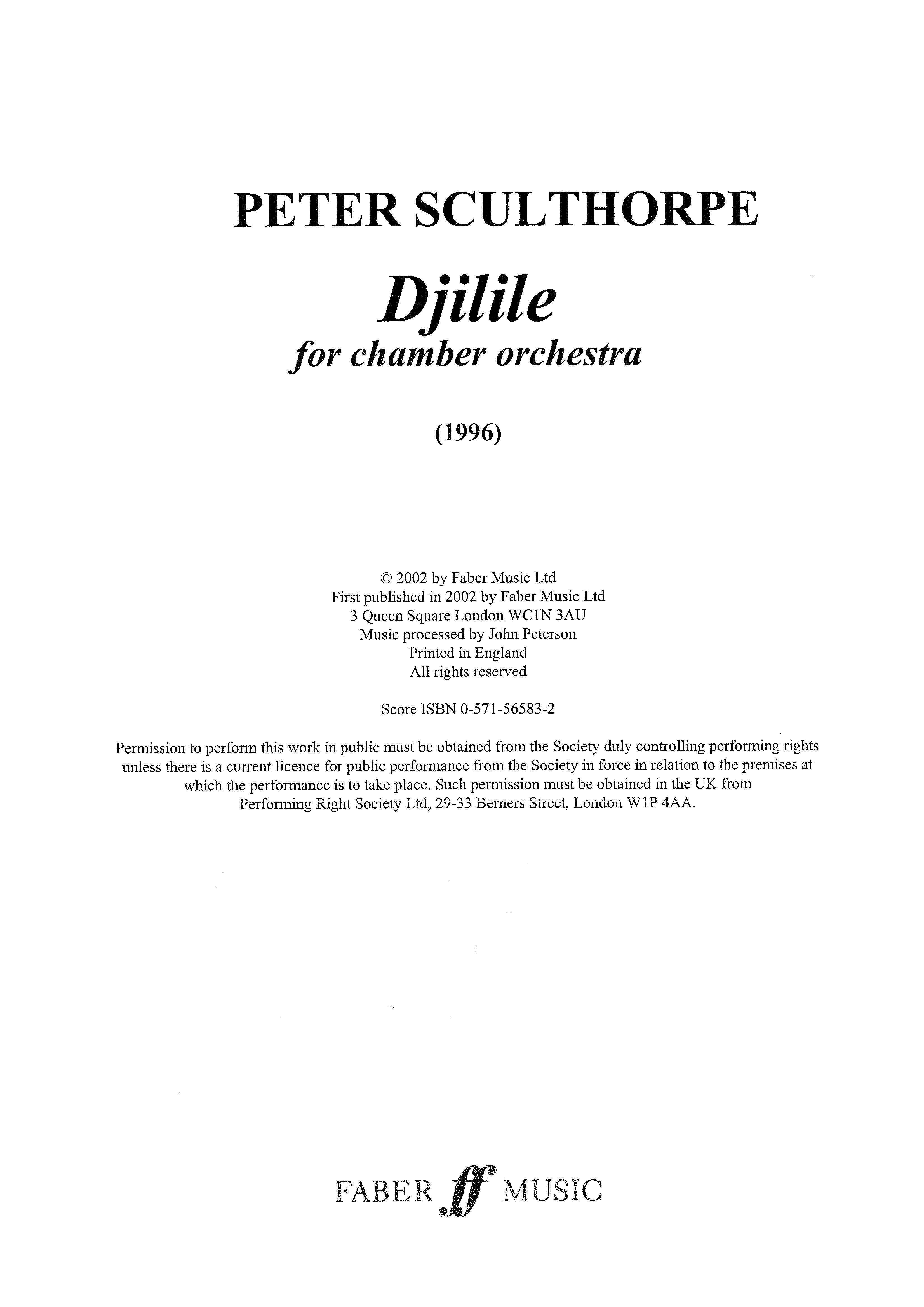 Djilile - Chamber Orchestra (Digital Download)