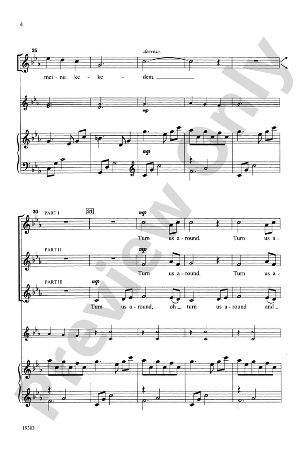 Hashivenu (Israeli Folk Song) – 3-Part (any combination) Choral Octavo (Digital Download)