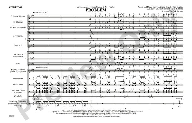 Problem – Marching Band Conductor Score & Parts (Digital Download)