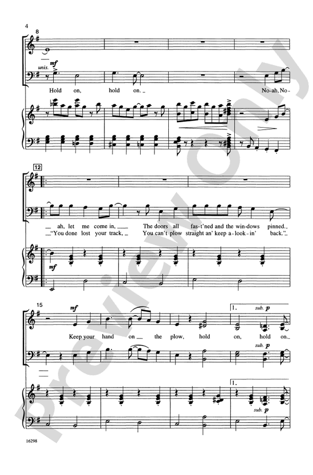 Hold On - Arr. Mark Hayes – SATB (Digital Download)