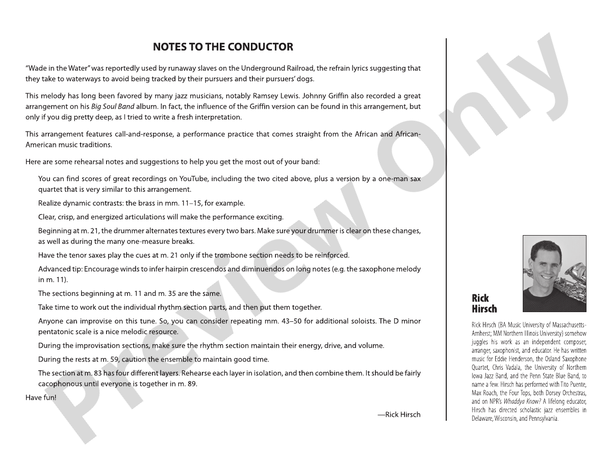Wade in the Water (Grade 2) - Jazz Ensemble Conductor Score & Parts(Digital Download)