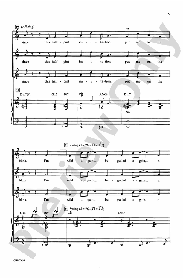 Bewitched (from Pal Joey) – SSA Choral Octavo (Digital Download)