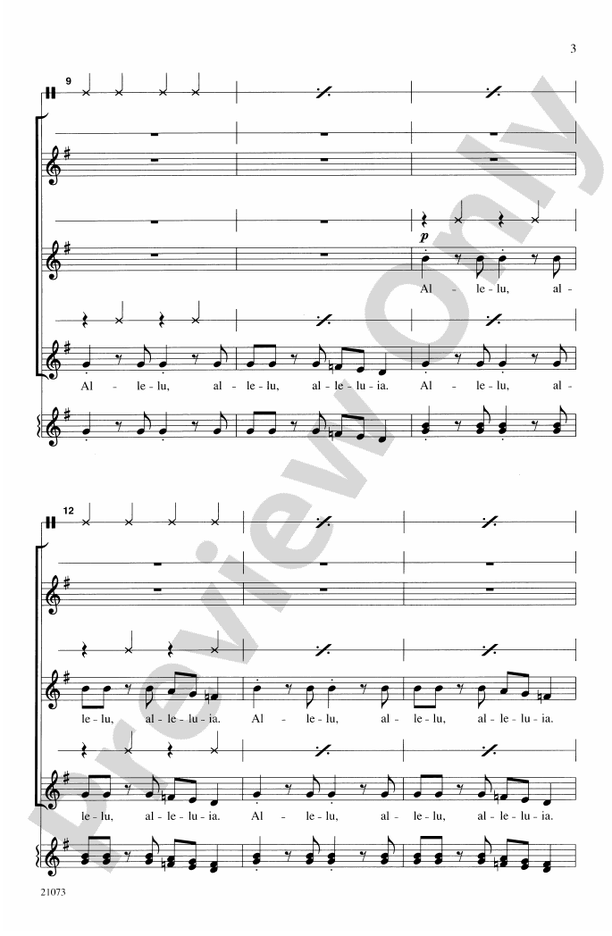 A Festive Alleluia - 3-Part (any combination) Choral Octavo (Digital Download)
