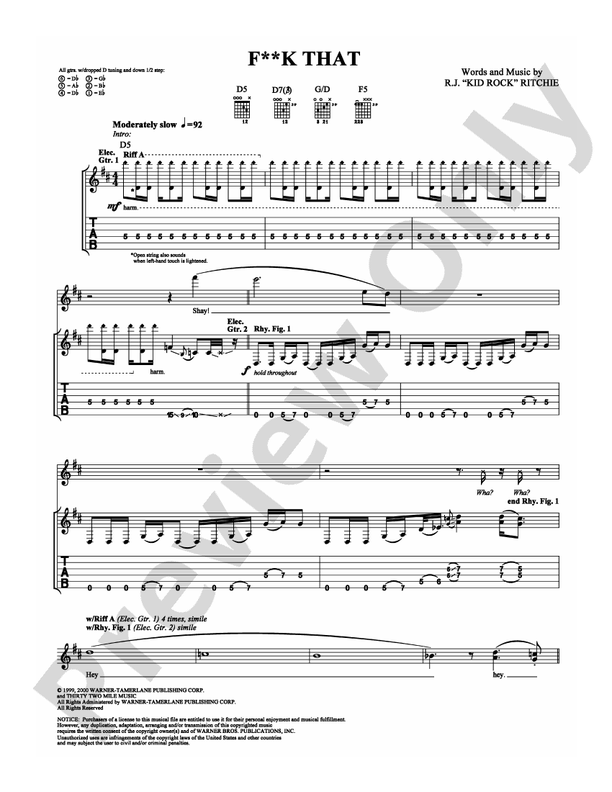 F**k That - Guitar TAB (Digital Download)