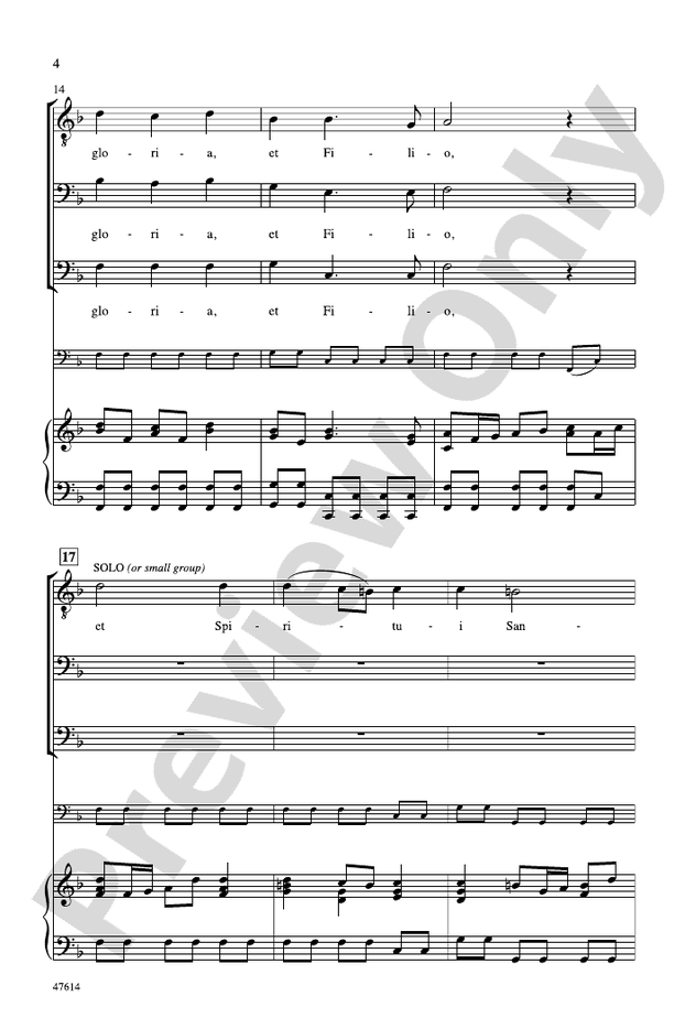Gloria Patri et Filio – TBB Choral Octavo (Digital Download)