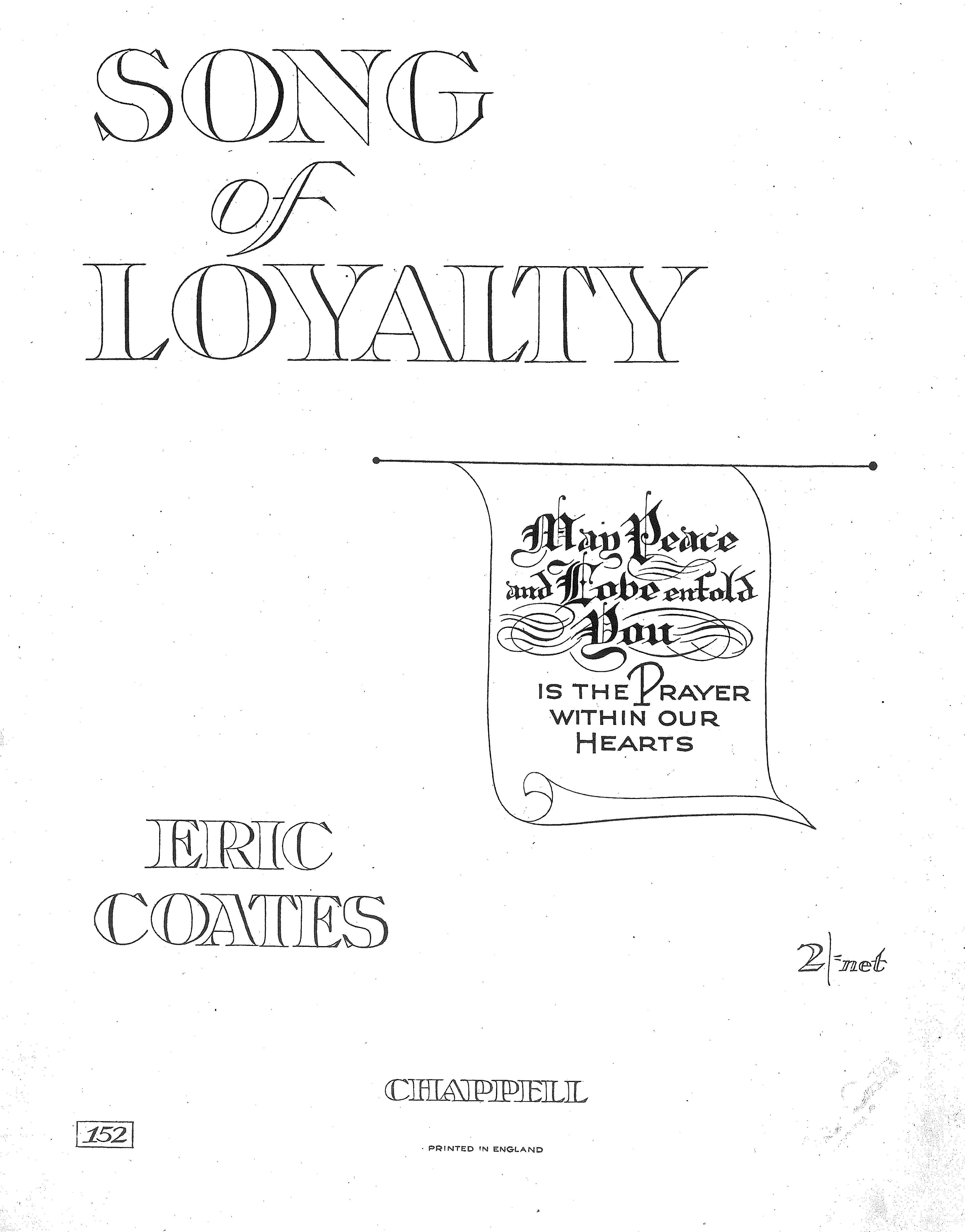 Song Of Loyalty - Vocal/Piano (Digital Download)