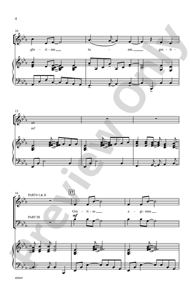 Gratias Agimus Tibi – 3-Part Mixed Choral Octavo (Digital Download)