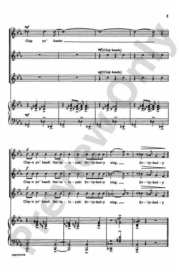 Clap Yo' Hands – SSA Choral Octavo (Digital Download)