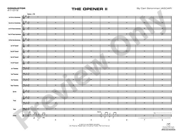 The Opener II - Jazz Ensemble Conductor Score & Parts (Digital Download)