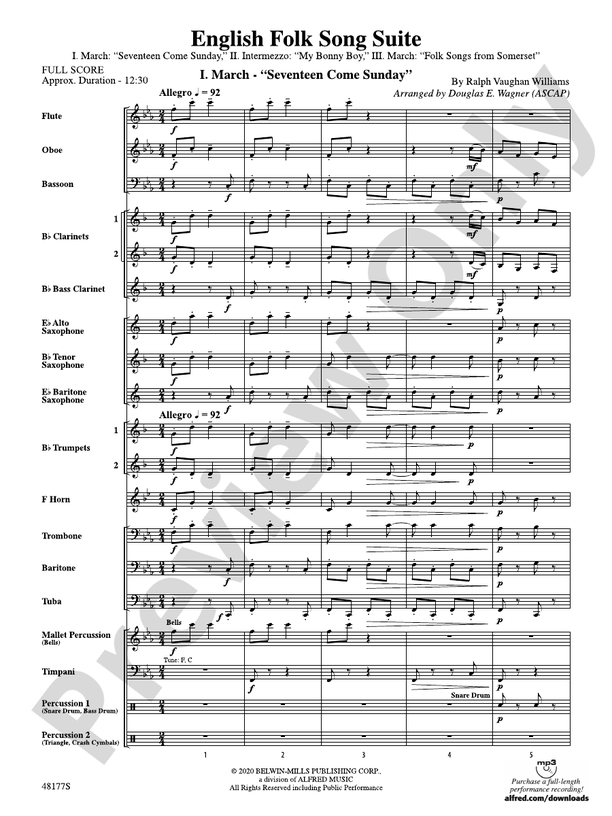 ENGLISH FOLK SONG SUITE/BYB 2 - Concert Band Conductor Score & Parts (Digital Download)