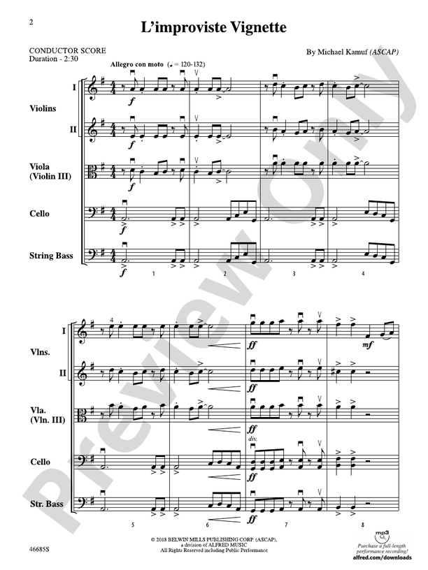 L'improviste Vignette - String Orchestra Conductor Score & Parts (Digital Download)