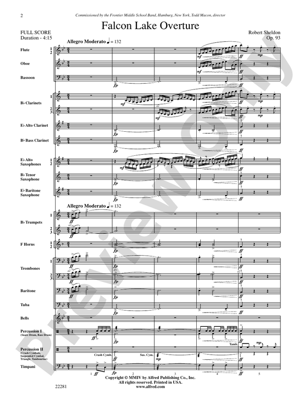 Falcon Lake Overture - Concert Band Conductor Score & Parts (Digital Download)