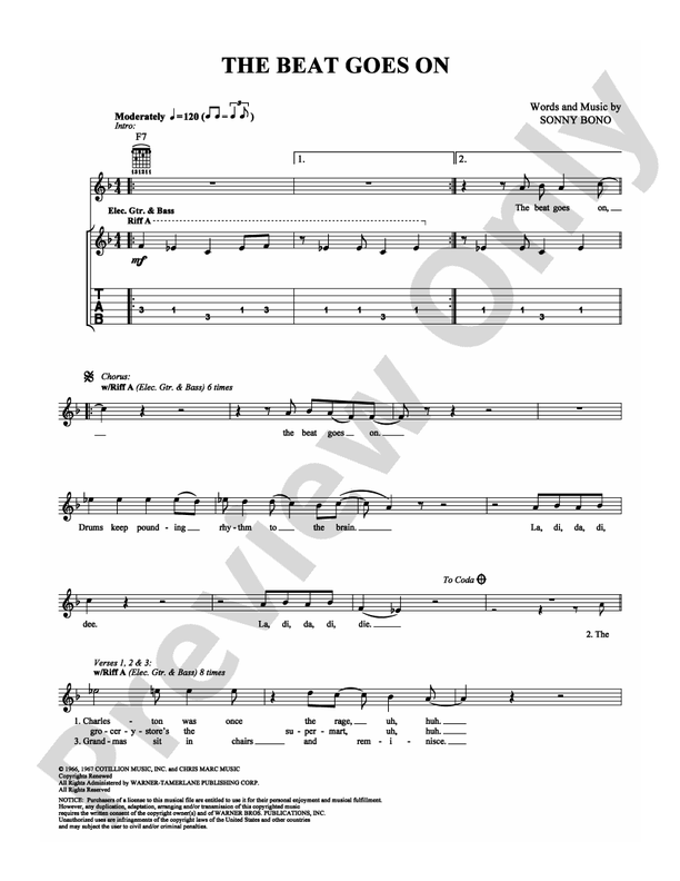 The Beat Goes On - Easy Guitar (Digital Download)