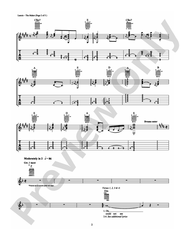 The Maker - Guitar TAB (Digital Download)