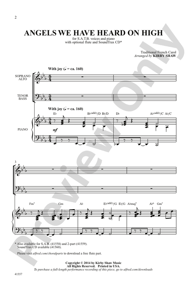 Angels We Have Heard on High - Arr. Kirby Shaw – SATB Choral Octavo (Digital Download)