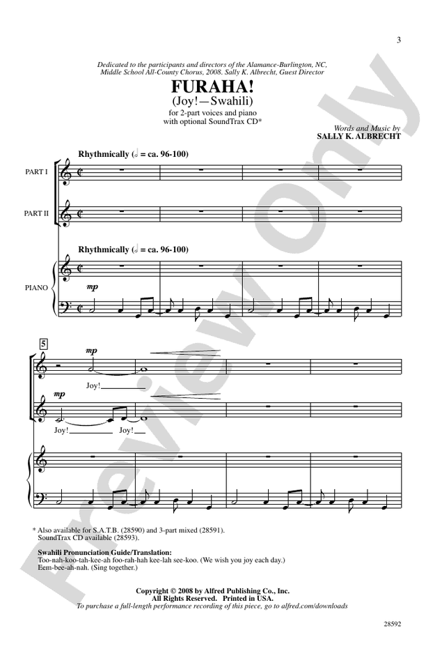 Furaha! (Joy! - Swahili) – 2-Part Choral Octavo (Digital Download)