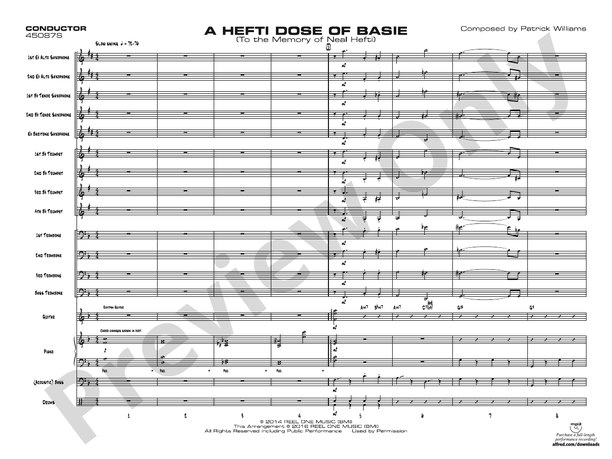 Hefti Dose of Basie – Jazz Ensemble Conductor Score & Parts (Digital Download)