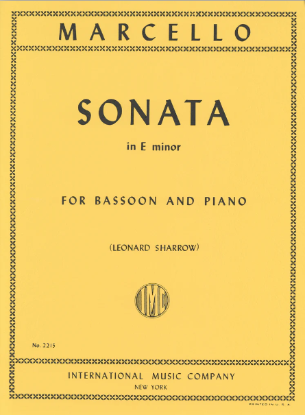 Marcello - Sonata in Emin - Bassoon/Piano Accompaniment IMC IMC2215