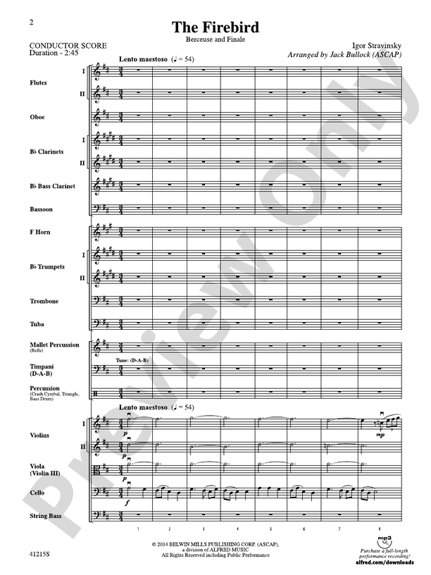 The Firebird – Full Orchestra Conductor Score & Parts (Digital Download)