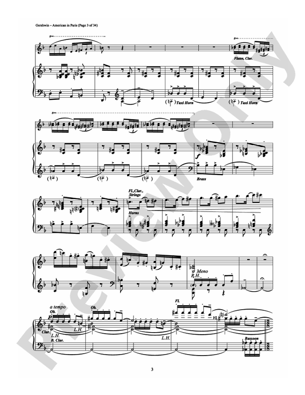 An American in Paris - Piano (Digital Download)