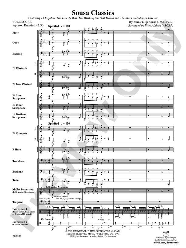 Sousa Classics - Concert Band Conductor Score & Parts (Digital Download)