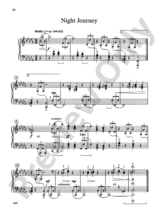 Night Journey - Piano Solo (Digital Download)