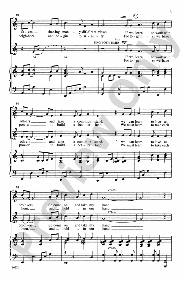 Hands United in Peace – 2-Part Choral Octavo (Digital Download)