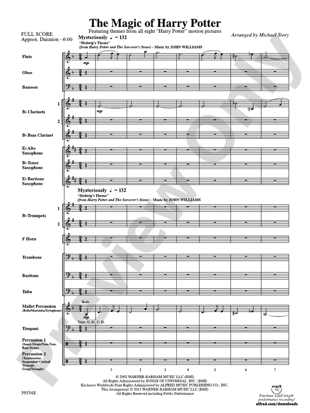 The Magic of Harry Potter - Concert Band Conductor Score & Parts (Digital Download)