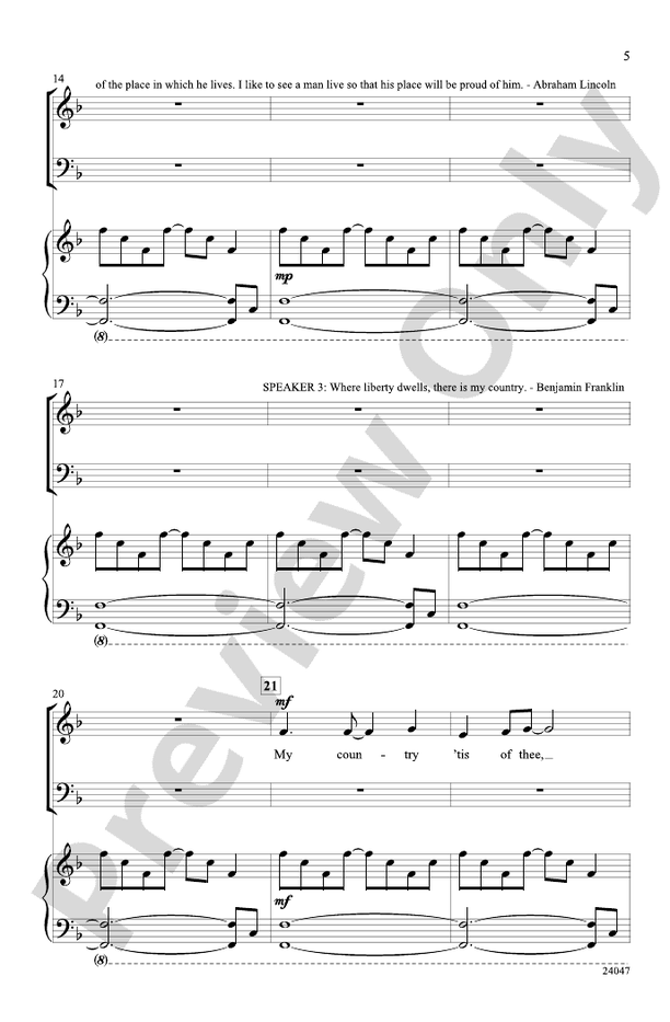 I Hear America Singing! – SAB Choral Octavo - Digital Sheet Music Download (Digital Download)