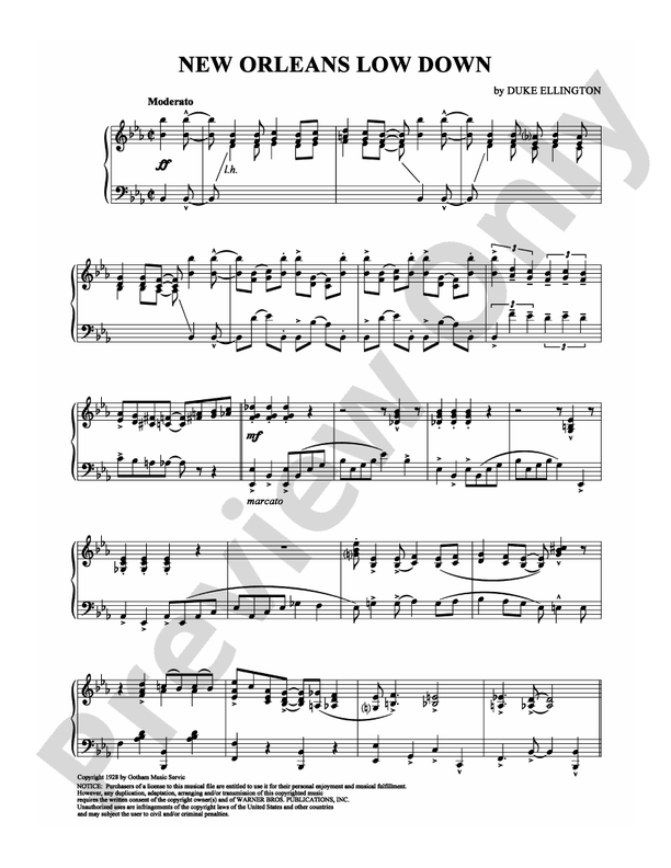 New Orleans Low Down - Piano (Digital Download)