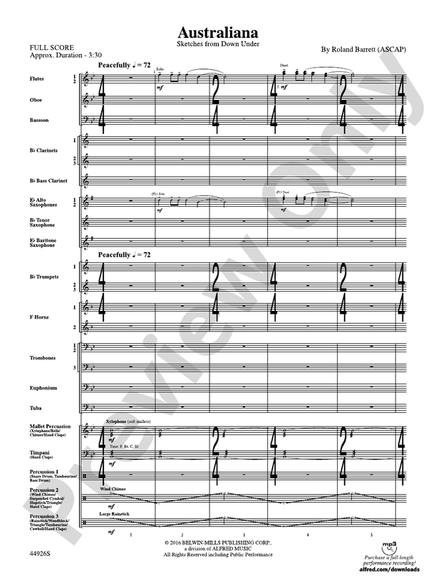 Australiana - Concert Band Conductor Score & Parts (Digital Download)