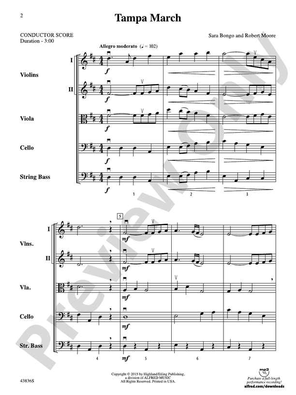 Tampa March – String Orchestra Conductor Score & Parts (Digital Download)