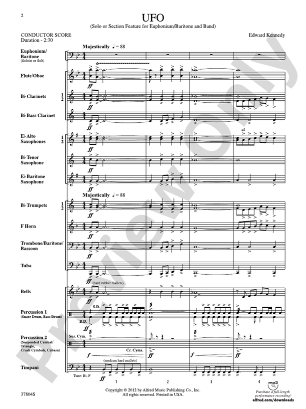 UFO - Concert Band Conductor Score & Parts (Digital Download)