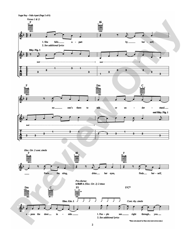 Falls Apart - Guitar TAB (Digital Download)