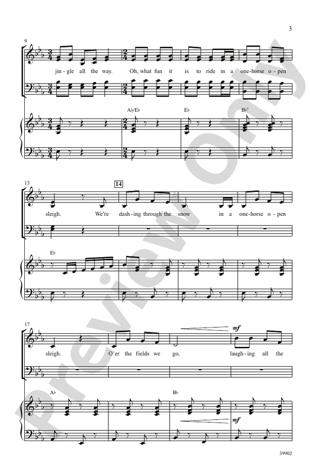 Jingle Bells - Arr. Gold/Paich/Hayes – SATB Choral Octavo (Digital Download)