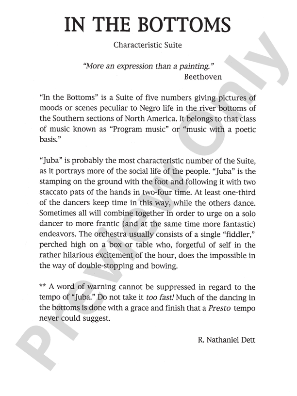 Juba, Dance from the Suite In the Bottoms - Piano (Digital Download)