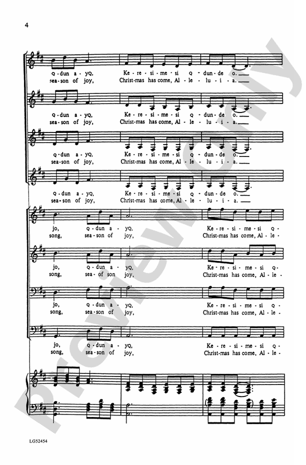 Keresimesi Qdun De O – SATB Choral Octavo (Digital Download)