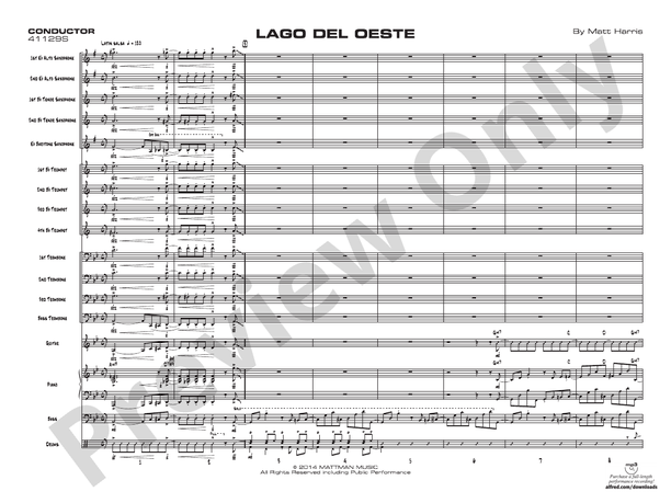 Lago del oeste - Jazz Ensemble Conductor Score & Parts (Digital Download)