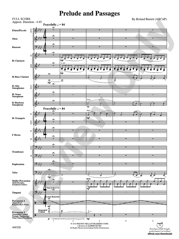 Prelude and Passages - Concert Band Conductor Score & Parts (Digital Download)