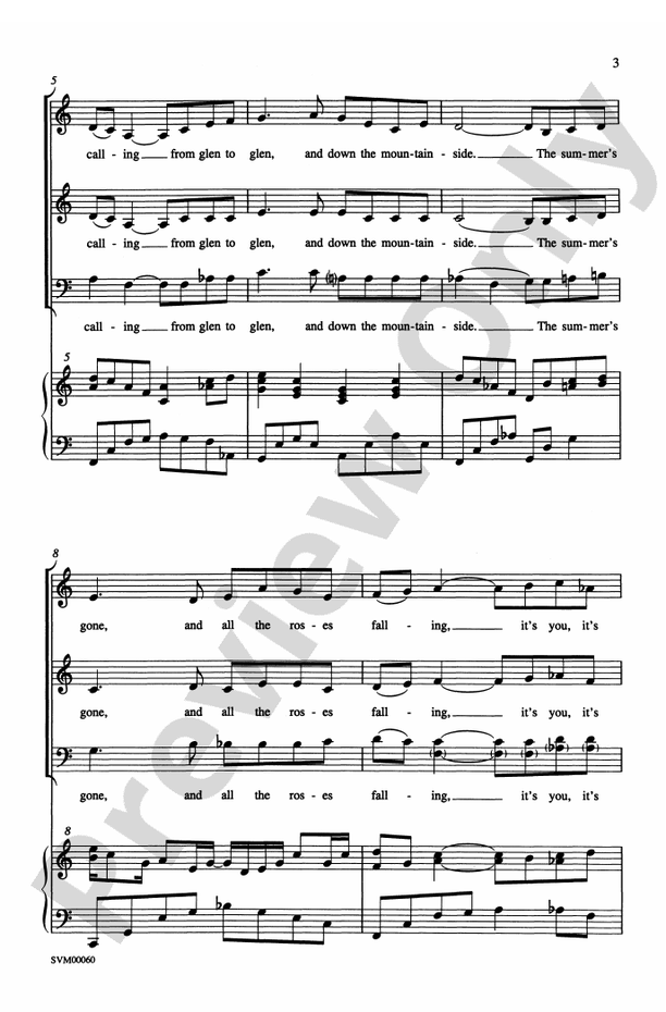 Danny Boy - Arr. Earlene Rentz – 3-Part Mixed Choral Octavo (Digital Download)