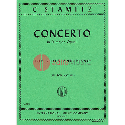 Stamitz C - Concerto in Dmaj Op1 - Viola/Piano Accompaniment IMC IMC3248